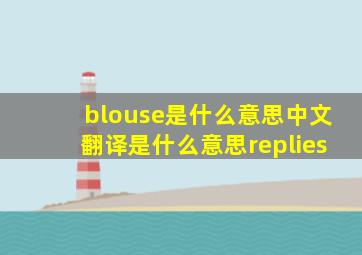 blouse是什么意思中文翻译是什么意思replies