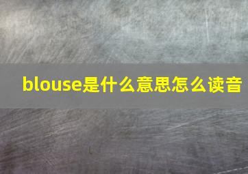 blouse是什么意思怎么读音