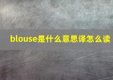 blouse是什么意思译怎么读