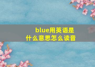 blue用英语是什么意思怎么读音