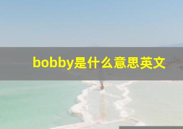 bobby是什么意思英文