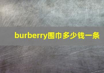 burberry围巾多少钱一条