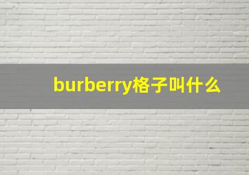 burberry格子叫什么