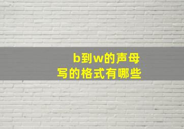 b到w的声母写的格式有哪些