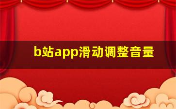 b站app滑动调整音量