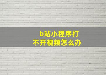 b站小程序打不开视频怎么办