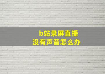 b站录屏直播没有声音怎么办