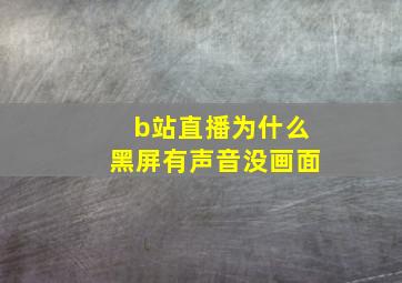 b站直播为什么黑屏有声音没画面