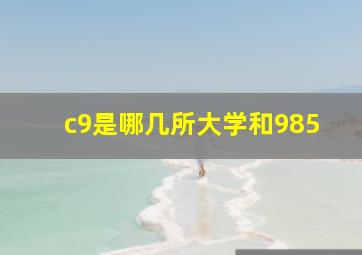 c9是哪几所大学和985