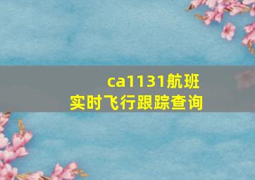 ca1131航班实时飞行跟踪查询