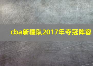 cba新疆队2017年夺冠阵容