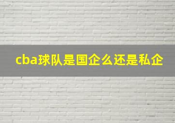 cba球队是国企么还是私企