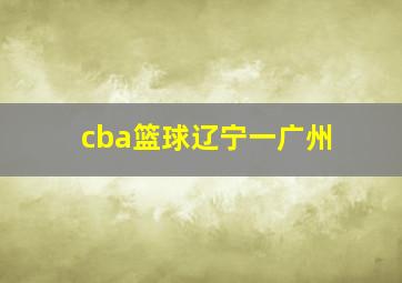 cba篮球辽宁一广州