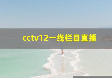 cctv12一线栏目直播