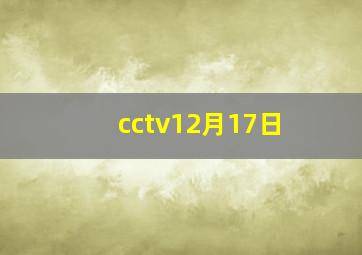 cctv12月17日