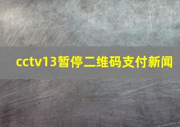 cctv13暂停二维码支付新闻