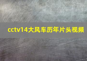 cctv14大风车历年片头视频