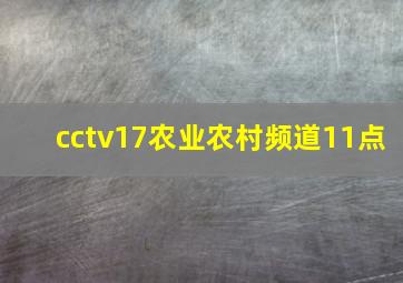 cctv17农业农村频道11点