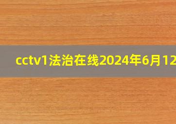 cctv1法治在线2024年6月12日