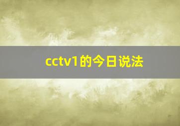 cctv1的今日说法