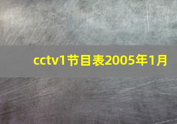 cctv1节目表2005年1月