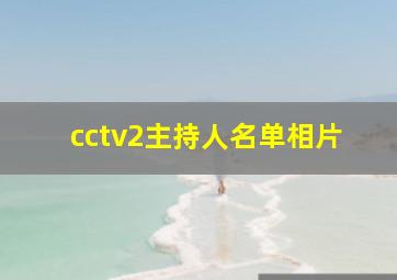 cctv2主持人名单相片