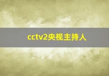 cctv2央视主持人