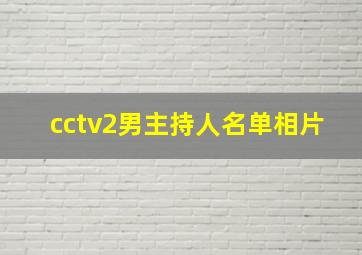 cctv2男主持人名单相片