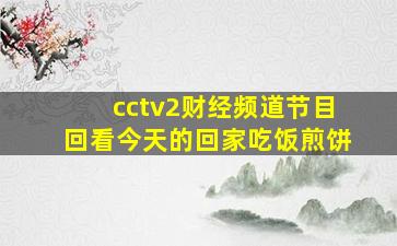 cctv2财经频道节目回看今天的回家吃饭煎饼