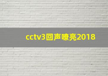 cctv3回声嘹亮2018