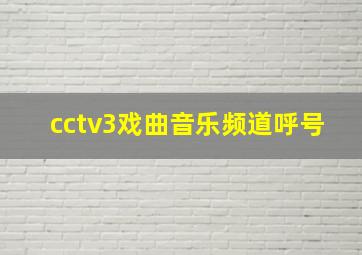 cctv3戏曲音乐频道呼号