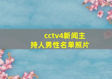 cctv4新闻主持人男性名单照片