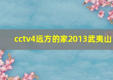 cctv4远方的家2013武夷山