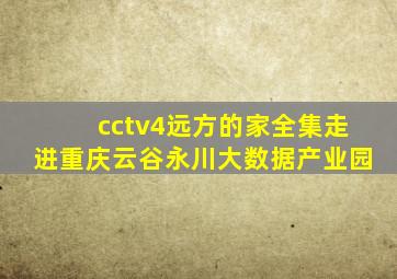 cctv4远方的家全集走进重庆云谷永川大数据产业园