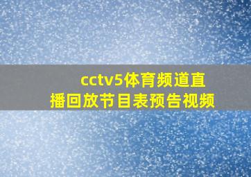 cctv5体育频道直播回放节目表预告视频