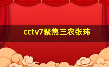 cctv7聚焦三农张玮