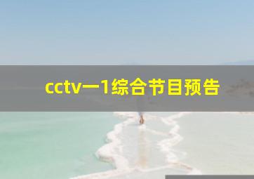 cctv一1综合节目预告