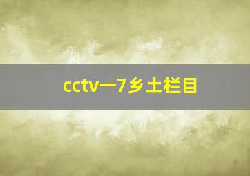 cctv一7乡土栏目