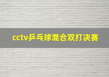 cctv乒乓球混合双打决赛