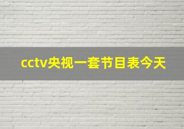 cctv央视一套节目表今天