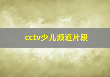 cctv少儿频道片段