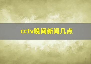 cctv晚间新闻几点