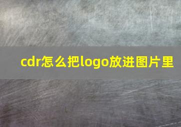 cdr怎么把logo放进图片里