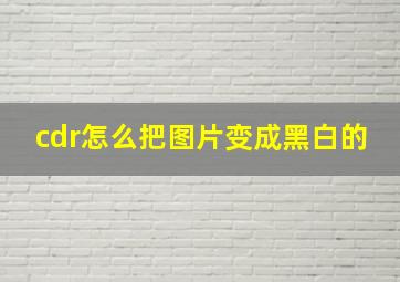 cdr怎么把图片变成黑白的