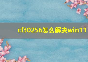 cf30256怎么解决win11