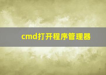 cmd打开程序管理器