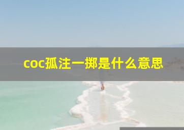 coc孤注一掷是什么意思