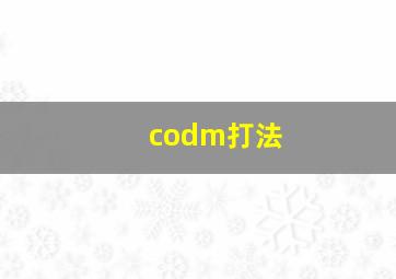 codm打法