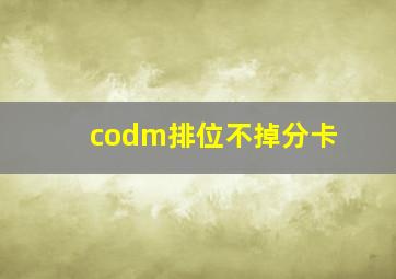 codm排位不掉分卡