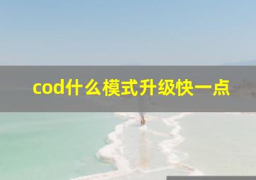 cod什么模式升级快一点